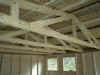 Internal view of double garage roof trusses