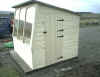End view of Straight lower front Solar Cabin / Potting Shed